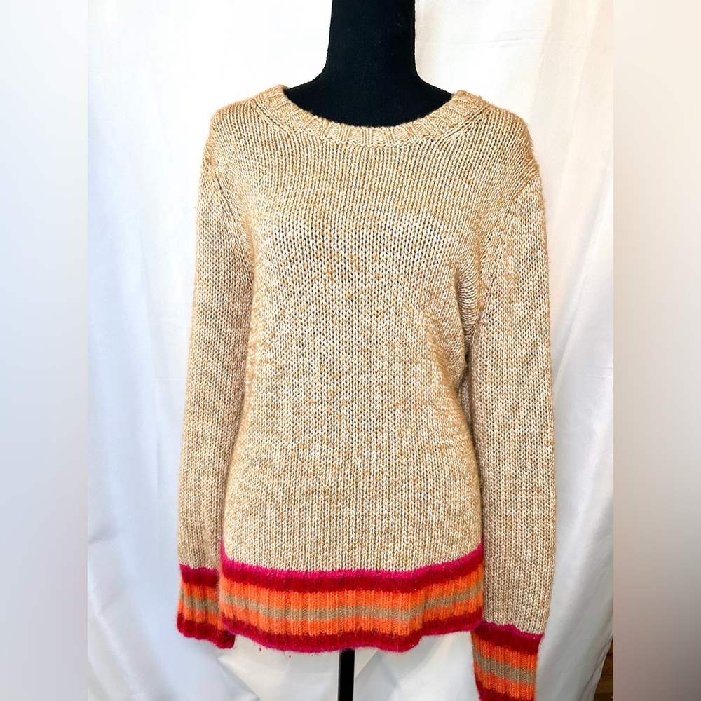 GAP Women’s Brown Knit Sweater Pullover Ribbed Hem Size XL